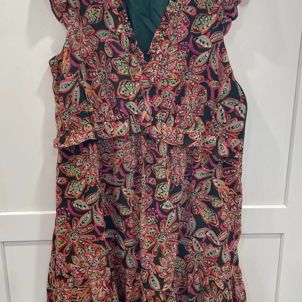J. Crew Vibrant Ruffle Trim Dress